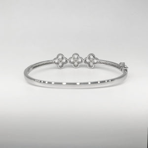 Triple Clovers Silver Bracelet