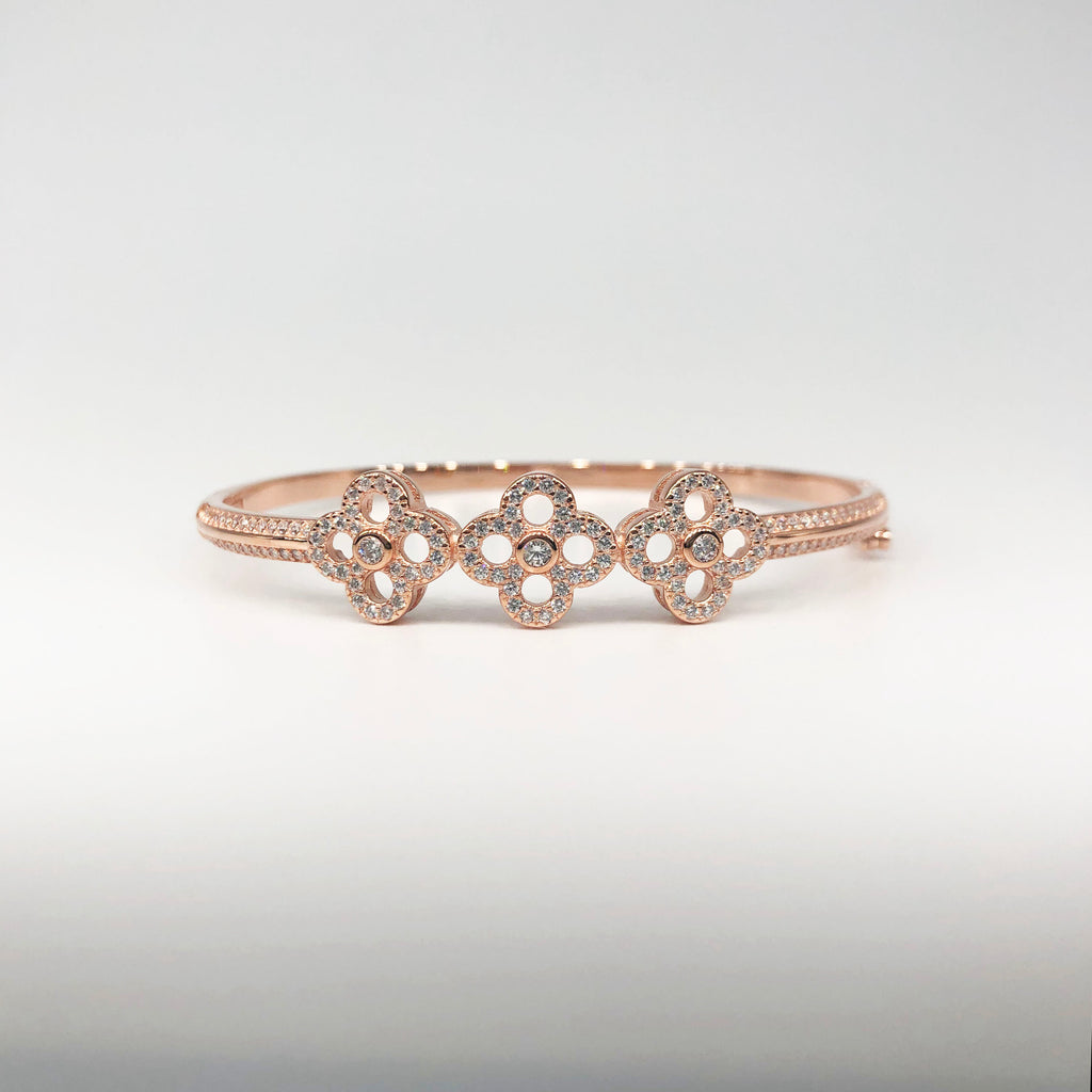 Triple Clovers Rose Gold Bracelet