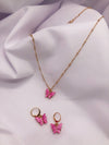 Little Pink Butterfly Jewelry Set