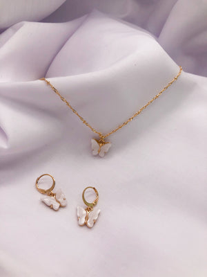 Little White Butterfly Jewelry Set