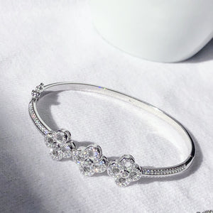 Triple Clovers Silver Bracelet