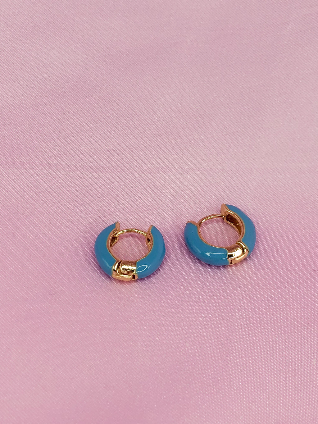 Blue Mini Hoop Earrings