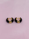 Black Mini Hoop Earrings