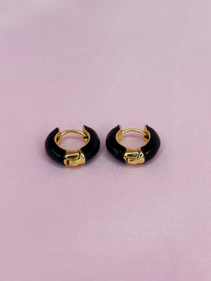 Black Mini Hoop Earrings