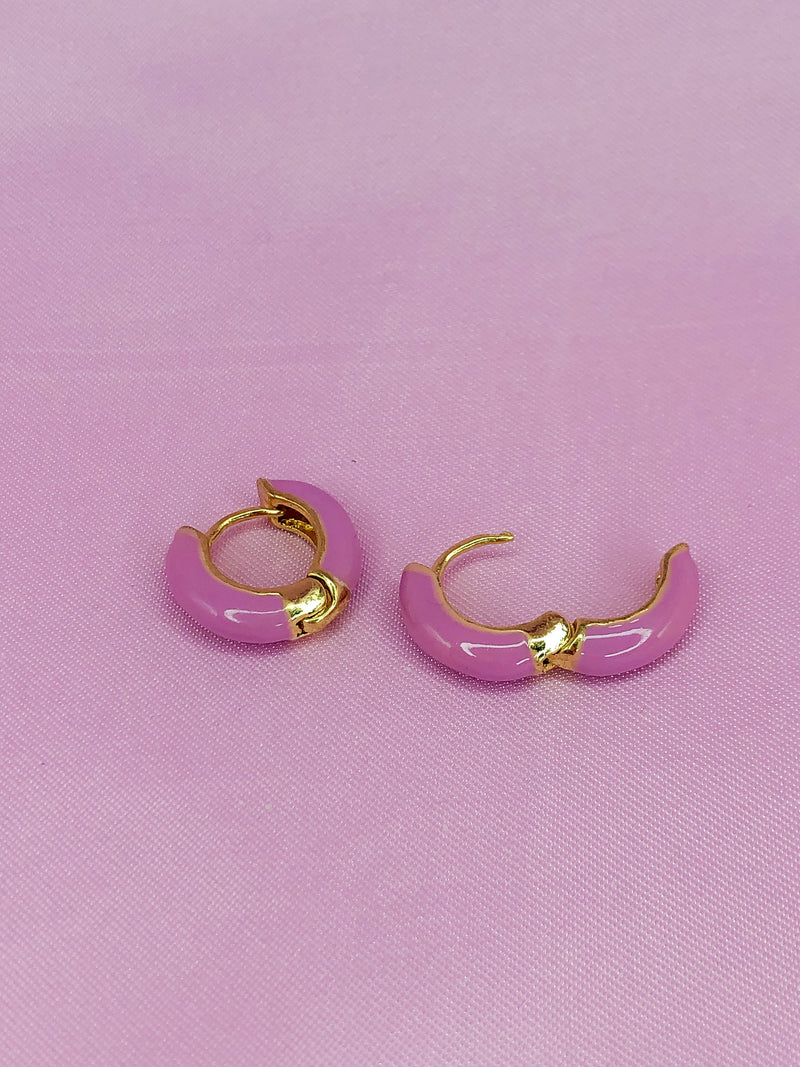 Pink Mini Hoop Earrings