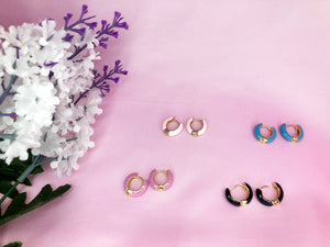 Black Mini Hoop Earrings