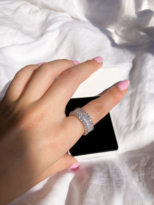 Bold Silver Cubic Zirconia Ring