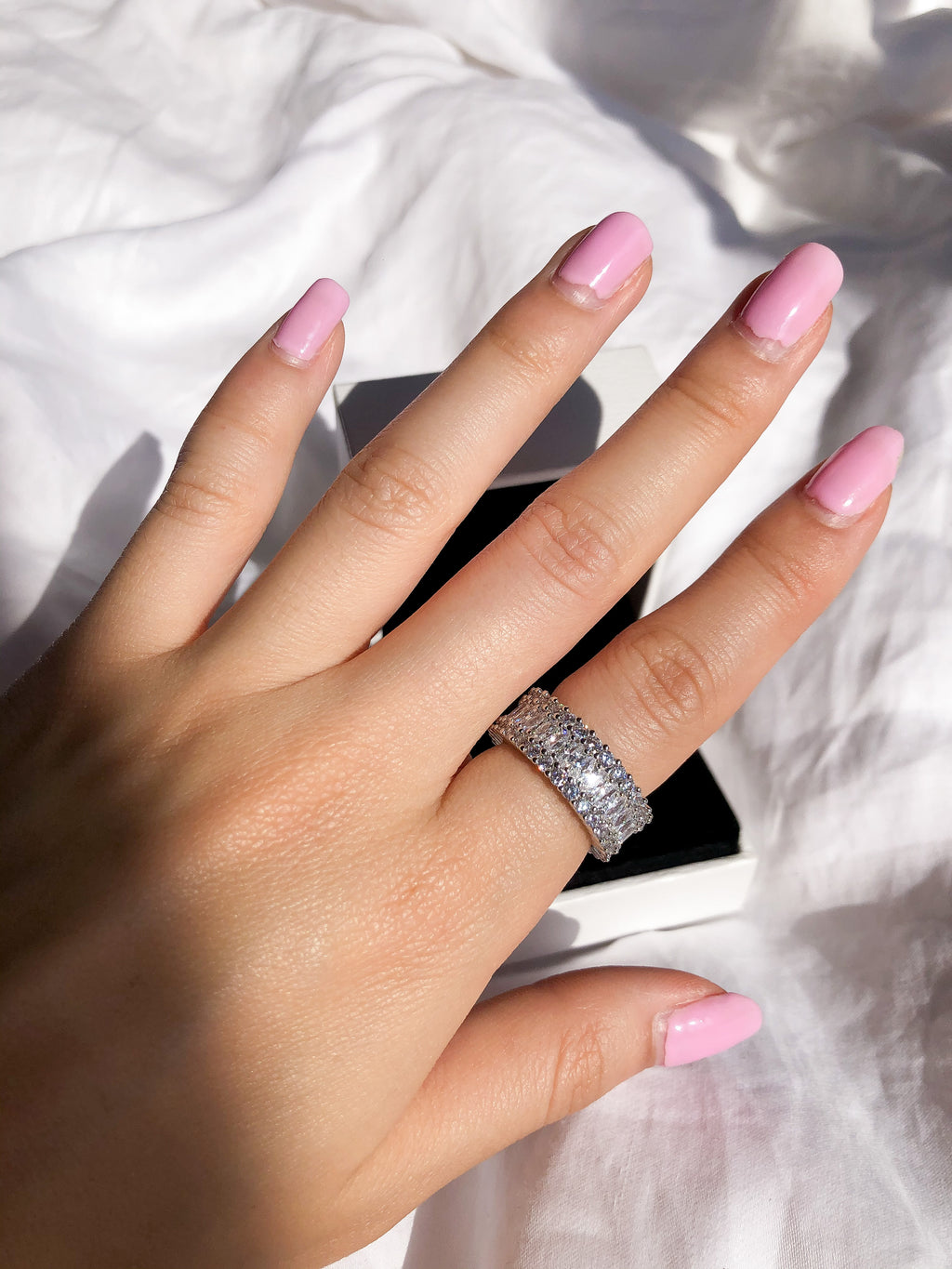 Bold Silver Cubic Zirconia Ring