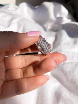 Bold Silver Cubic Zirconia Ring