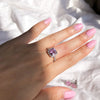 Luxury Pink Square Ring + Stud Set