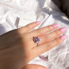 Luxury Pink Square Ring + Stud Set