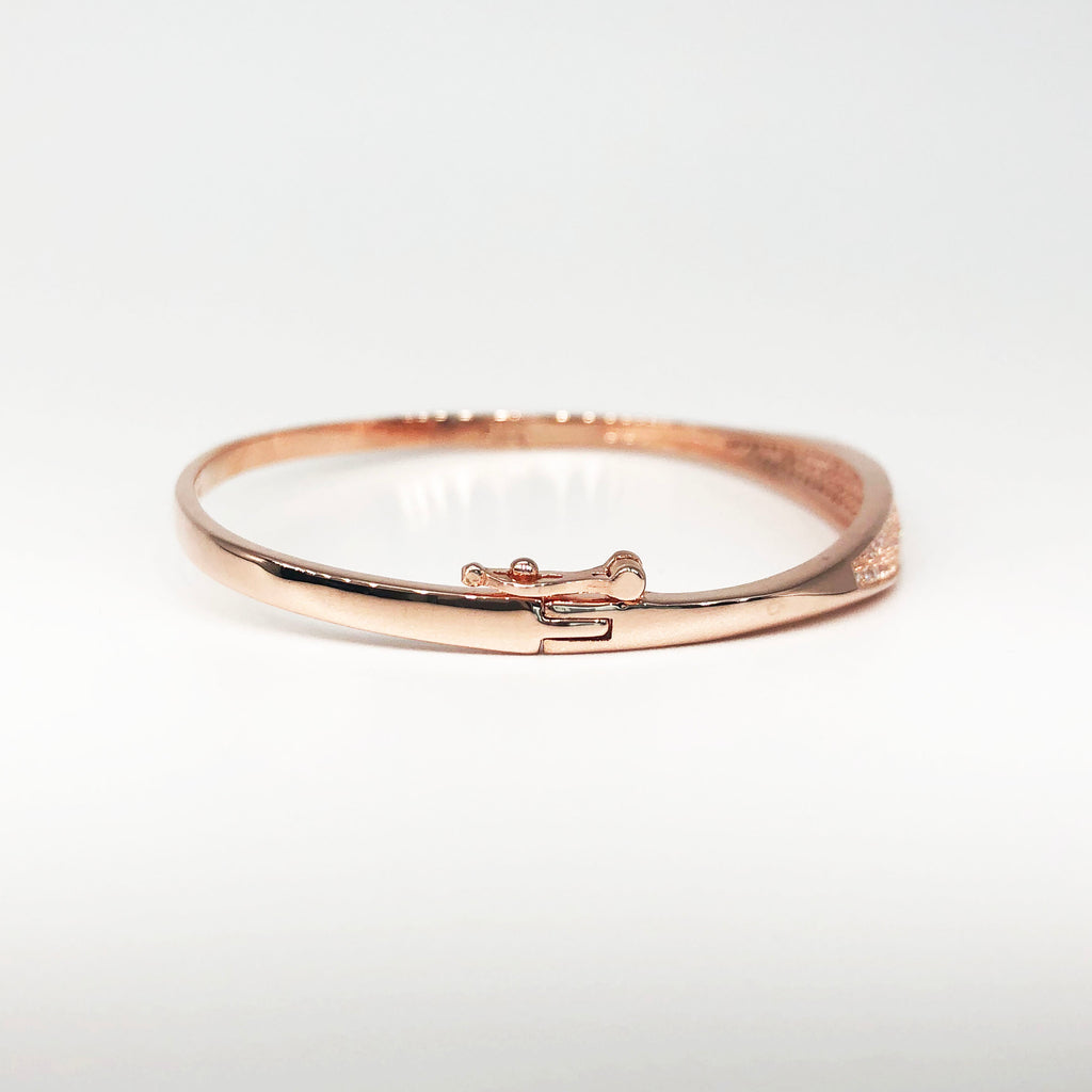 All-In Crystal Bangle in Rose Gold