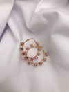 White Daisy Floral Hoop Earrings