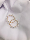 White Daisy Floral Hoop Earrings