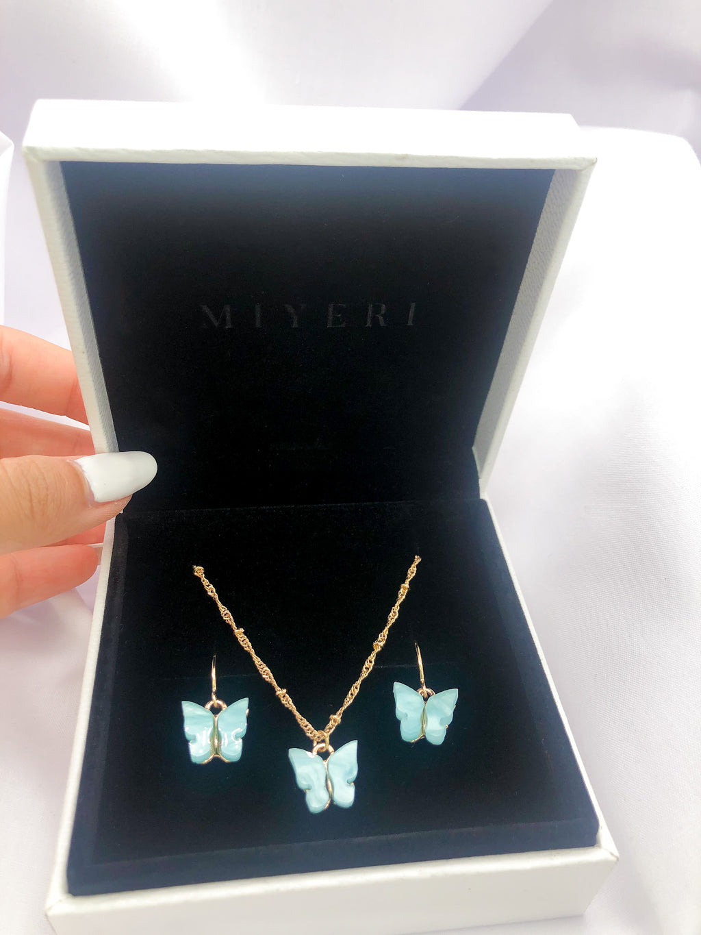 Little Turquoise Butterfly Jewelry Set