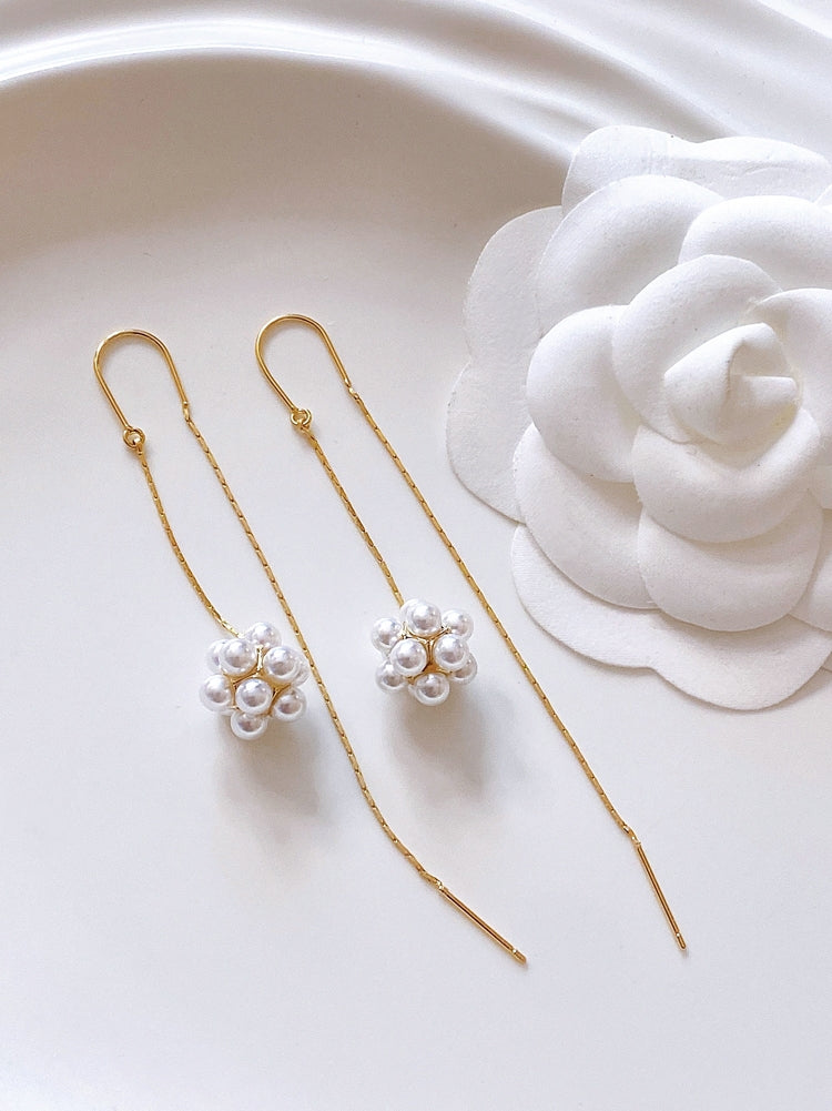 14K Gold Georgia White Earrings