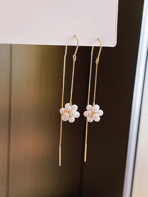 14K Gold Georgia White Earrings