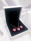 Little Pink Butterfly Jewelry Set