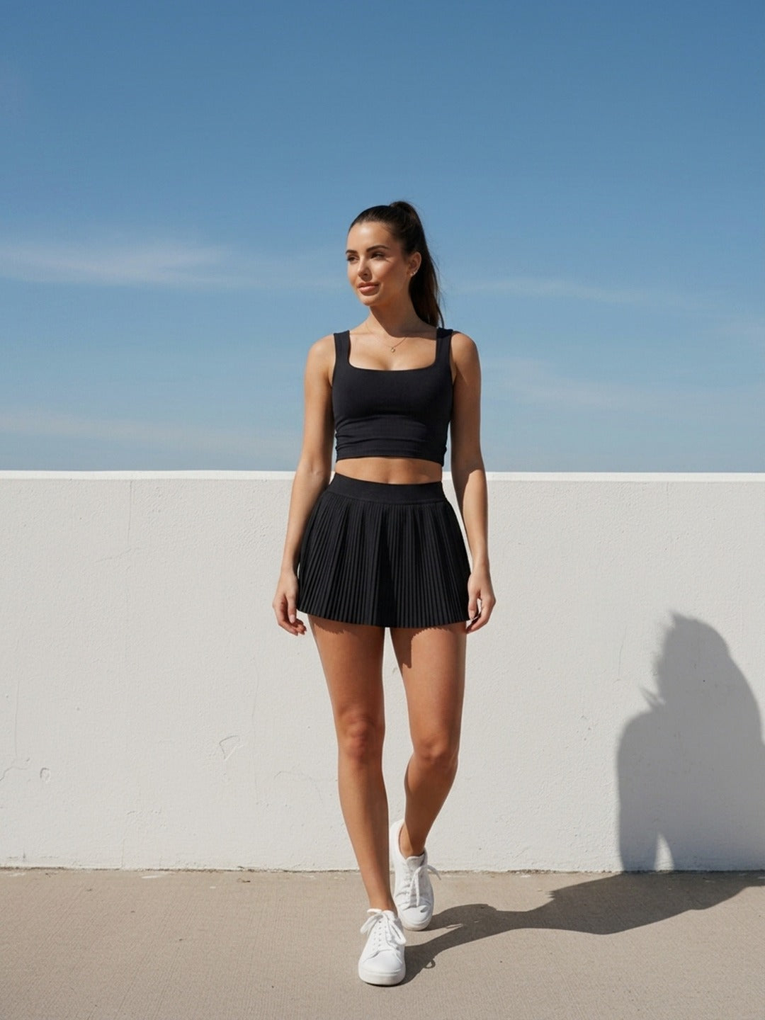 Gaia Grace Top and Skort Set - Black