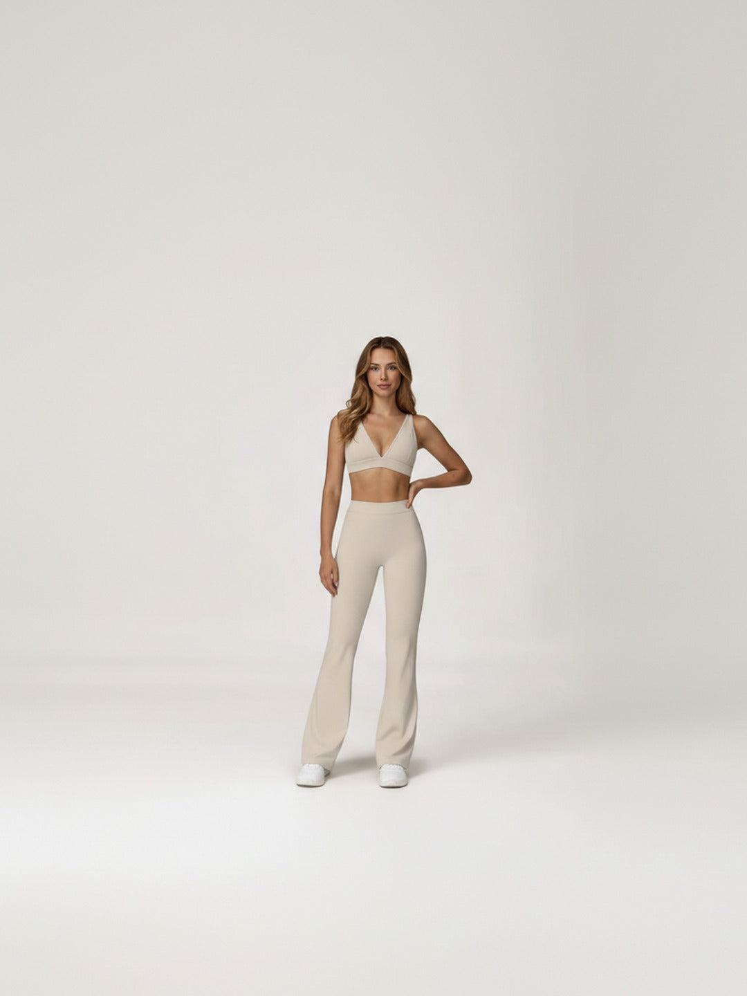 Terra Blossom Flare Set - Beige