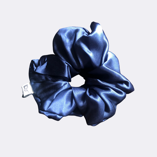 Blue Fluffy Silk Scrunchie