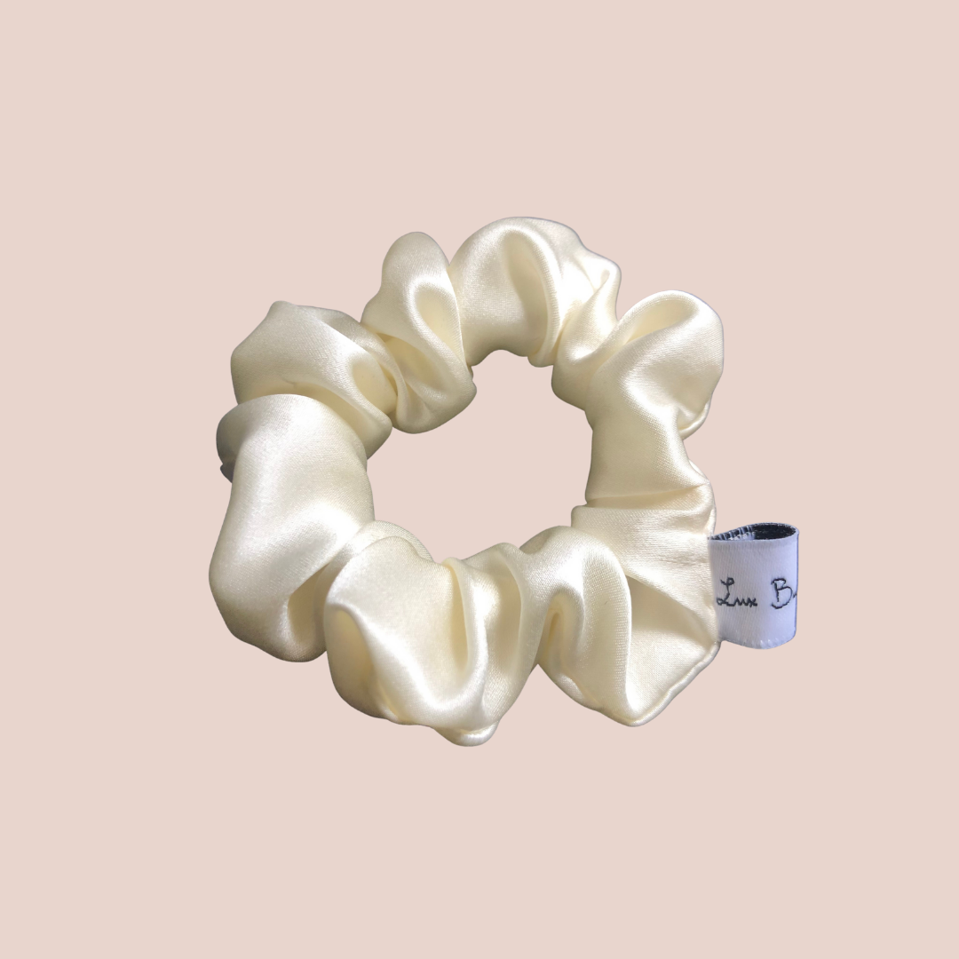 White Skinny Silk Scrunchie
