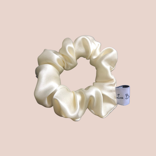 White Skinny Silk Scrunchie